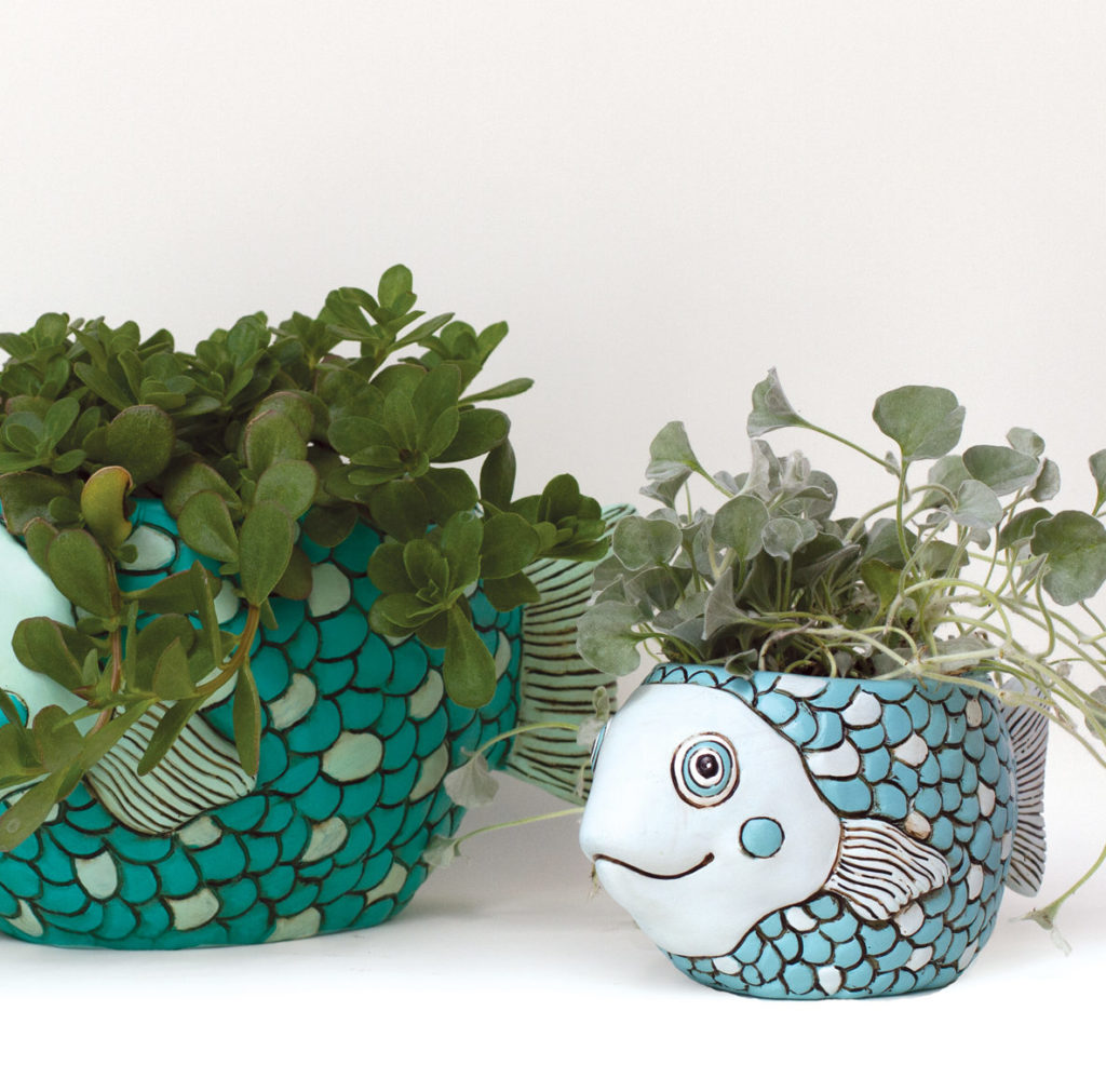 BABY BLUE FISH PLANTER LnJ Garden